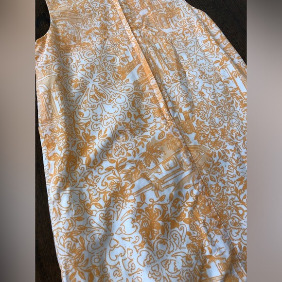 Lilly Pulitzer Jubilee Girls 6 RARE Orange/Pink Floral Toile Shift Dress - EUC! - Picture 11 of 12